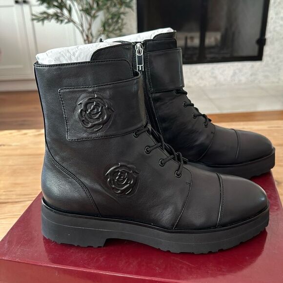 TARYN ROSE VALENTINA NAPPA BLACK SIZE 9M WOMEN NEW IN BOX - Picture 1 of 7